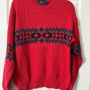 Vintage 90s Lake Harmony Red Knit Sweater